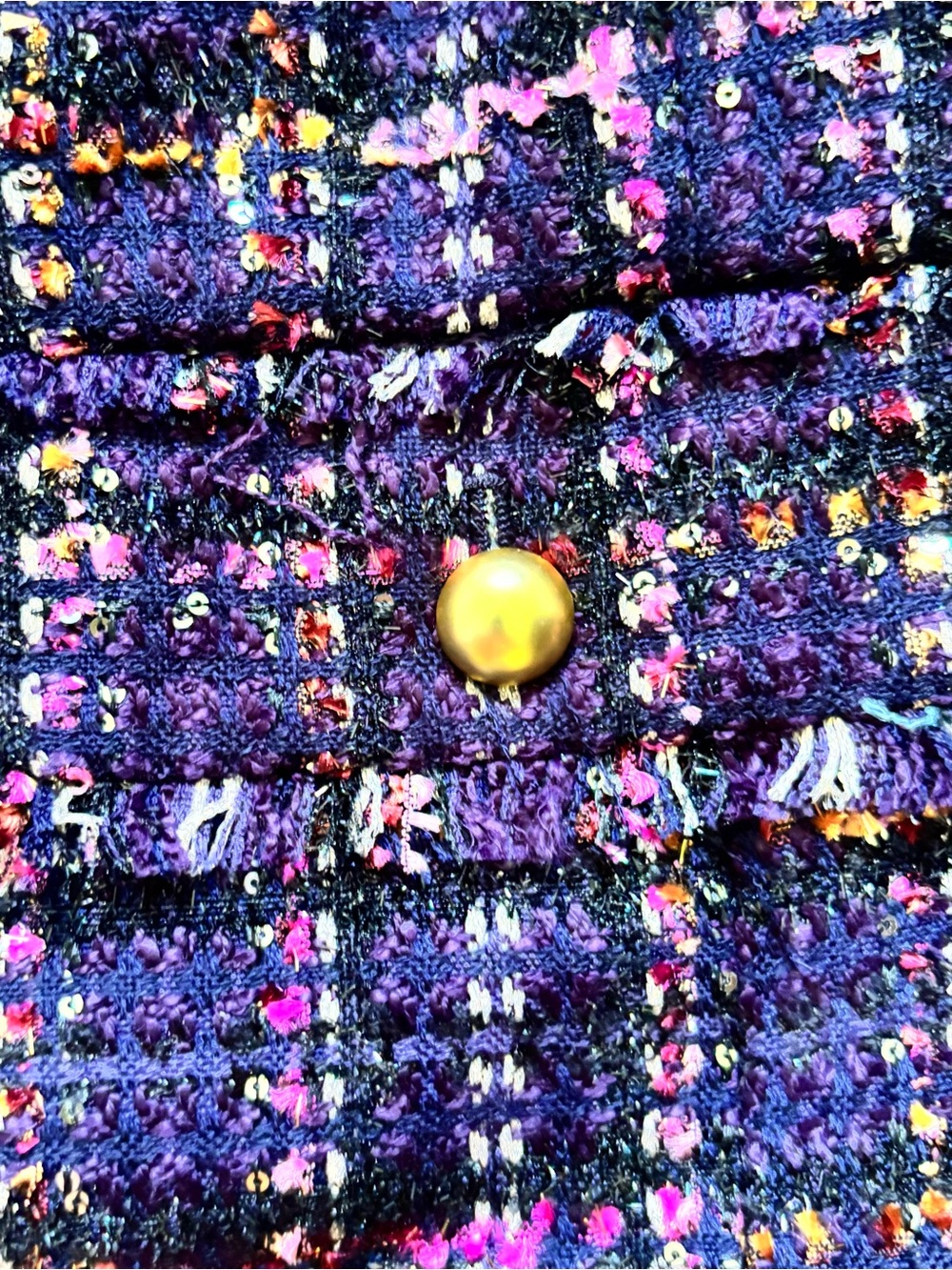 Talbots MIDNIGHT SPARKLE TWEED JACKET Purple Size 12 new with tag metallic long - Picture 6 of 7
